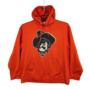 Mens Augusta Sportswear Orange Hoodie Sweatshirt OSU Cowboy Graphic Size XL